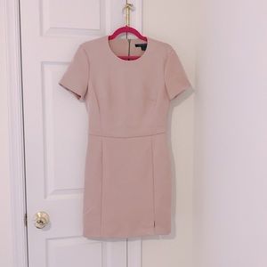 French Connection | Suede Pink Patty Drape Short Sleeve Dress